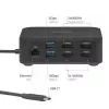 USB-C Quad DisplayLink dokovacia stanica CLUB 3D CSV-2542 — 2× DisplayPort 8K60Hz, 2× HDMI 4K60Hz, PD 100W, 2.5G Ethernet