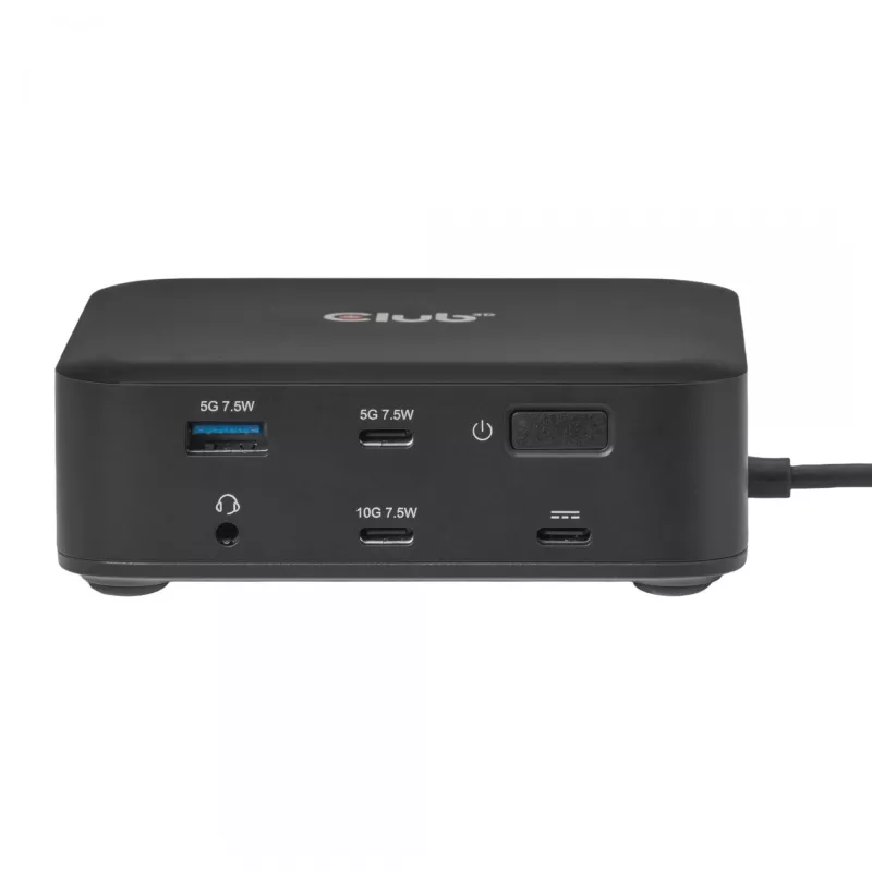 USB-C Quad DisplayLink dokovacia stanica CLUB 3D CSV-2542 — 2× DisplayPort 8K60Hz, 2× HDMI 4K60Hz, PD 100W, 2.5G Ethernet