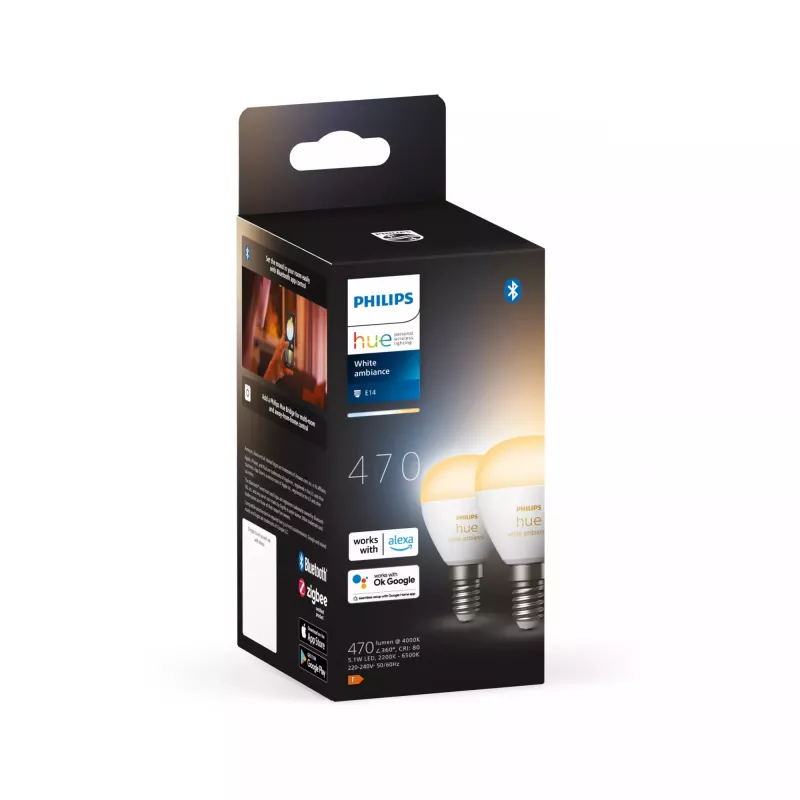 Philips Hue White Ambiance Lustre – E14 inteligentná žiarovka – balenie 2 ks