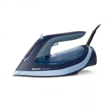 Parná žehlička Philips 6000 series DST6120/20 – 2600 W, SteamGlide Plus žehliaca plocha, 190 g/min parný ráz, 0,3 l nádrž na vodu, 1,5 kg, modrá