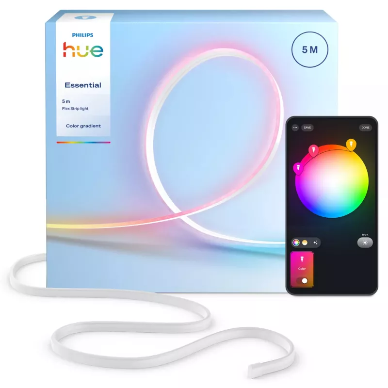 Smart pásikové svetlo Philips Hue Essential Flex 5 m, Bluetooth/Zigbee, multicolour, 19 W