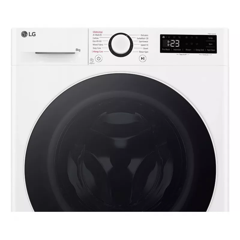 LG F2WR508S0W práčka s predným plnením 8 kg 1160 ot/min čierna, biela