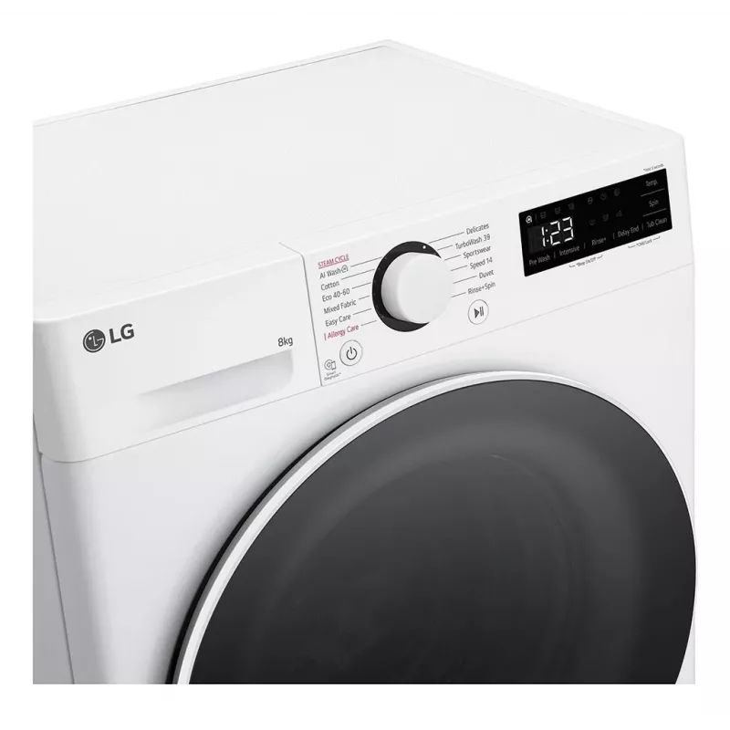 LG F2WR508S0W práčka s predným plnením 8 kg 1160 ot/min čierna, biela