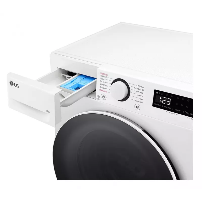 LG F2WR508S0W práčka s predným plnením 8 kg 1160 ot/min čierna, biela