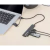Manhattan USB-C & USB-A Combo Dock/Hub, konektory (4): USB-A (x4), 5 Gbps (USB 3.2 Gen1 alias USB 3.0), napájaný cez USB (bez potreby externého napájacieho zdroja), kábel 25 cm