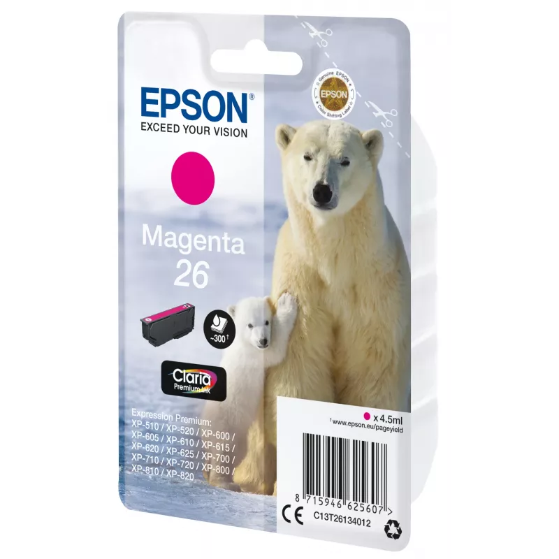 Epson Eisbär jednoduché balenie purpurová 26 Claria Premium Ink