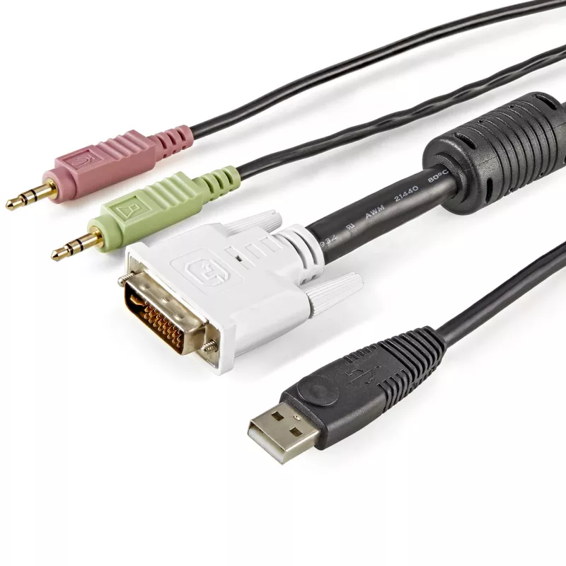 StarTech.com 1,8 m 4-in-1 USB DVI KVM kábel s audiom a mikrofónom