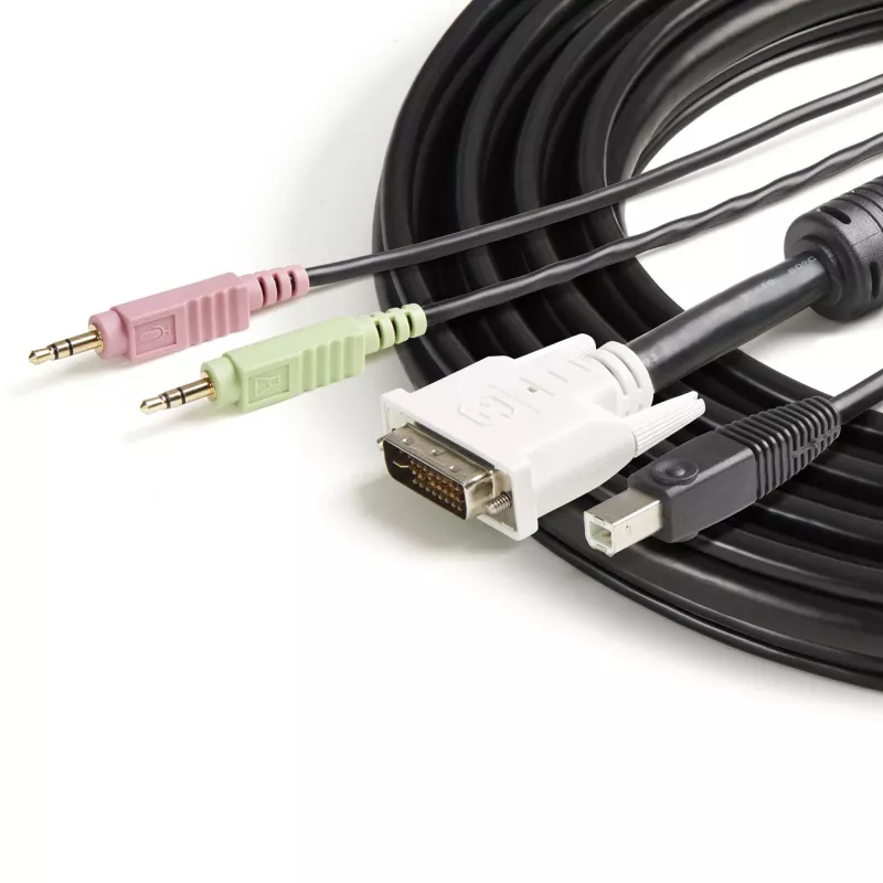 StarTech.com 1,8 m 4-in-1 USB DVI KVM kábel s audiom a mikrofónom