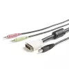 StarTech.com 1,8 m 4-in-1 USB DVI KVM kábel s audiom a mikrofónom