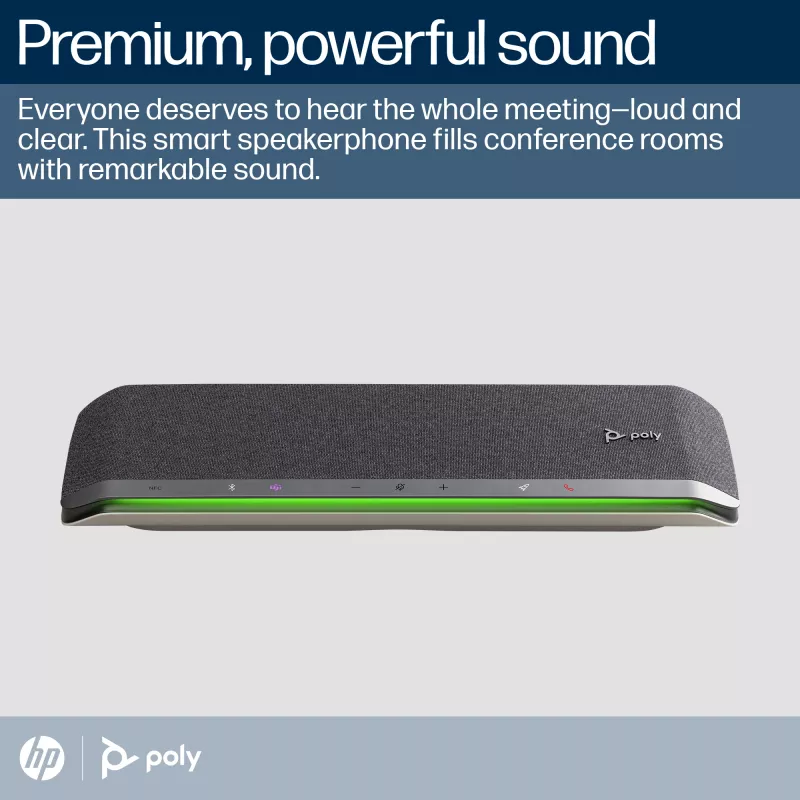 HP Poly Sync 60 konferenčný reproduktor certifikovaný pre Microsoft Teams, strieborný, RoHS, Federal Communications Commission (FCC), CE, 37 mm, 116 mm, 394 mm, 1 kg
