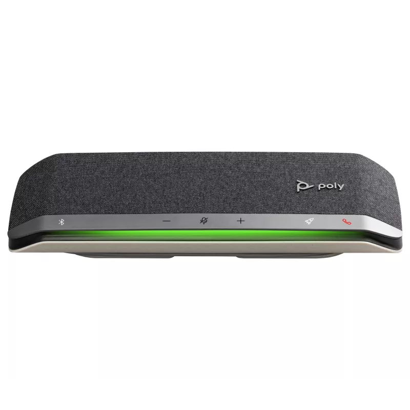 HP Poly Sync 40 USB-A USB-C konferenčný reproduktor, strieborná, Windows 10, Windows 11, MacOS, 30 h, RoHS, Federal Communications Commission (FCC), CE, 38 mm