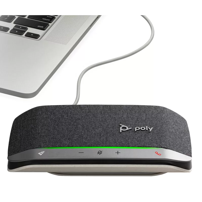 HP Poly Sync 20 USB-A konferenčný reproduktor, PC, strieborná, 0,715 m, IP64, Windows 10, Windows 11, MacOS