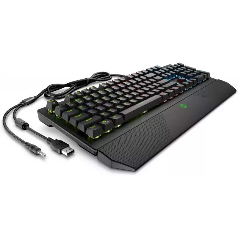 HP Pavilion Gaming klávesnica 800, Full-size (100%), káblová, USB, mechanická, čierna