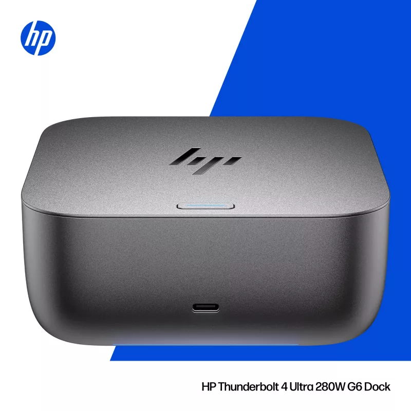 HP Thunderbolt 4 Ultra 280W G6 dok, káblový, Thunderbolt 4, 280 W, 10,100,1000,2500 Mbit/s, sivý, 8K Ultra HD