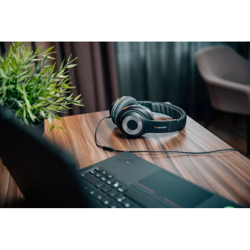 Verbatim TruSound USB-C headset, káblový, hudba/bežné použitie, 20 - 20000 Hz, 200,9 g, headset, čierna