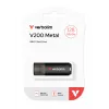 Verbatim V200 Metal USB kľúč 128 GB, 128 GB, USB Type-A, 3.2 Gen 1 (3.1 Gen 1), 200 MB/s, s krytkou, čierny