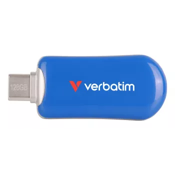 Verbatim Plectra USB-C flash disk modrá 128GB, 128 GB, USB Type-C, 3.2 Gen 1 (3.1 Gen 1), 100 MB/s, bez krytky, modrá