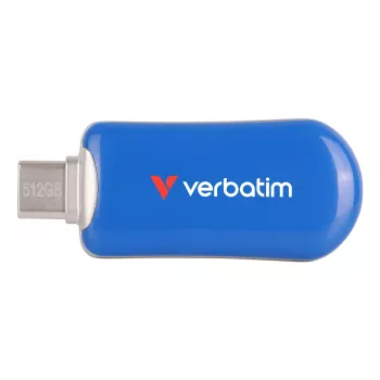 Verbatim Plectra USB-C flash disk modrý 512GB, 512 GB, USB Type-C, 3.2 Gen 1 (3.1 Gen 1), 100 MB/s, bez krytky, modrý
