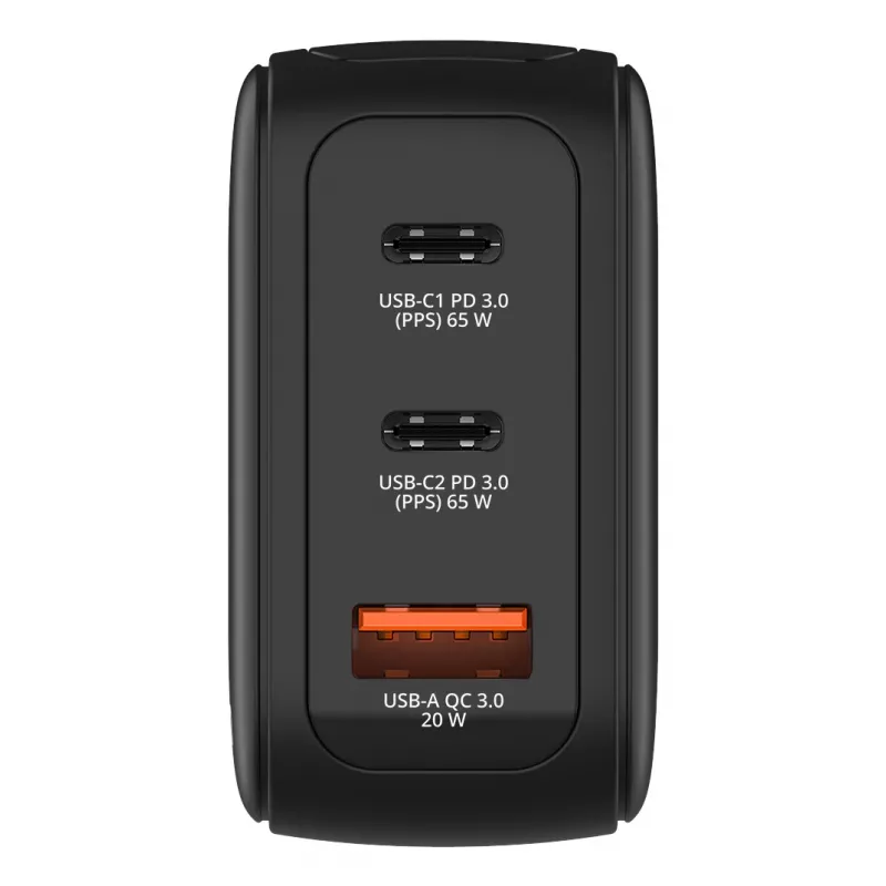 Verbatim Mini GaN nabíjačka 65W s displejom, interiérová, AC, 20 V, čierna