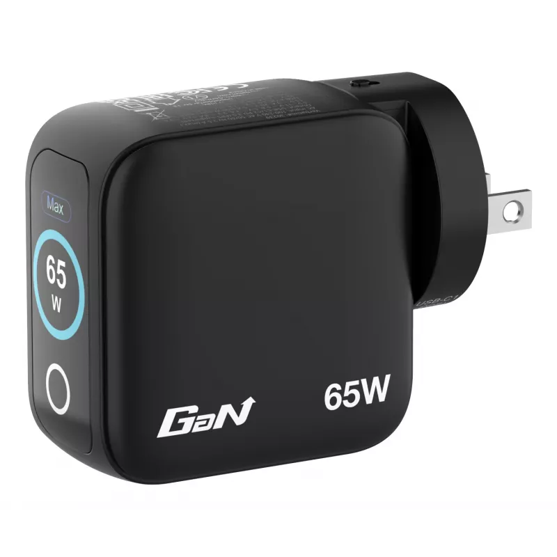 Verbatim Mini GaN nabíjačka 65W s displejom, interiérová, AC, 20 V, čierna