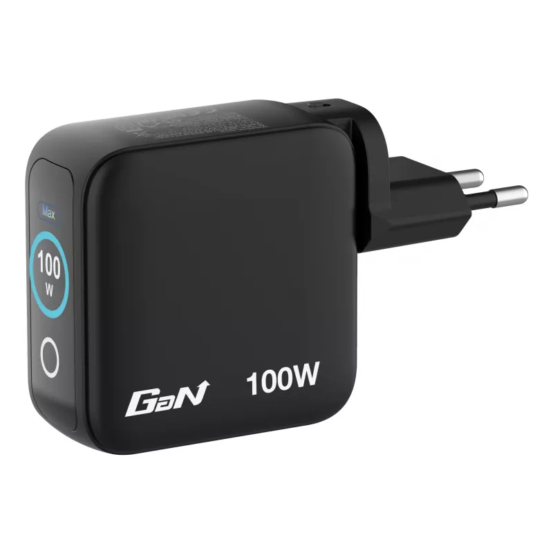Verbatim Mini GaN nabíjačka 100W s displejom, interiérová, AC, 20 V, čierna