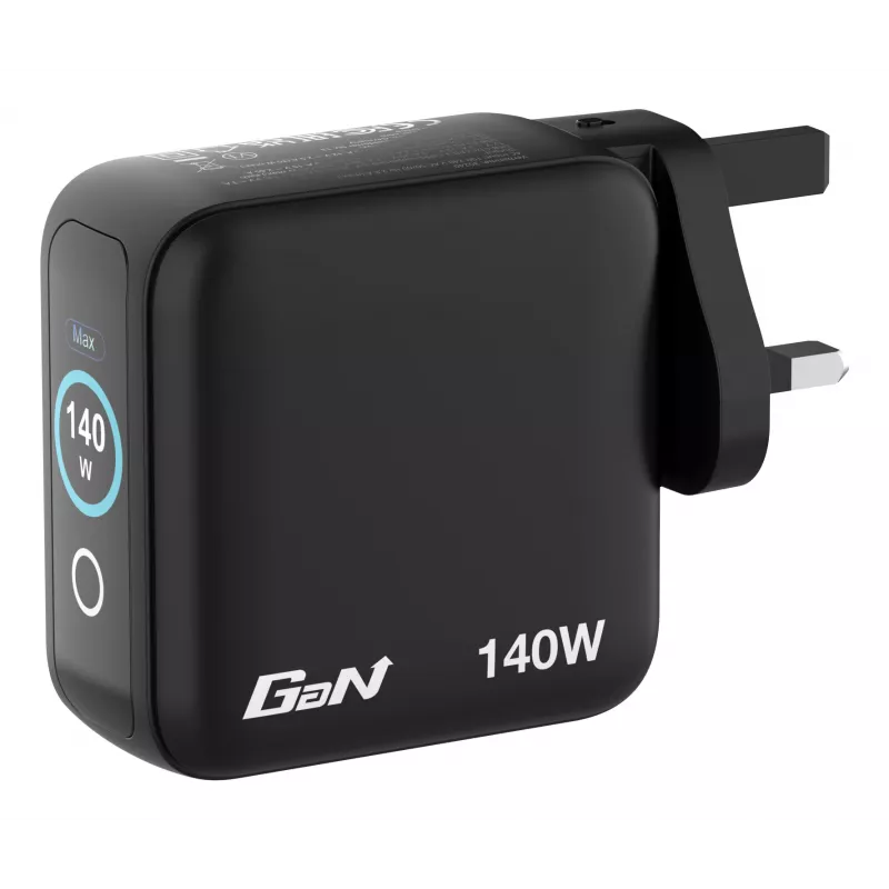 Verbatim Mini GaN nabíjačka 140W s displejom, interiérová, AC, 28 V, čierna