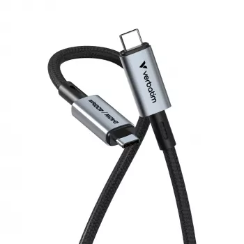 Verbatim Sync & Charge USB C na USB C 240W 40 Gbit/s 120 cm, 1,2 m, USB C, USB C, USB4 Gen 2x2, 40 Gbit/s, čierna
