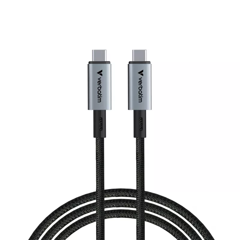 Verbatim Sync & Charge USB C na USB C 240W 40 Gbit/s 120 cm, 1,2 m, USB C, USB C, USB4 Gen 2x2, 40 Gbit/s, čierna