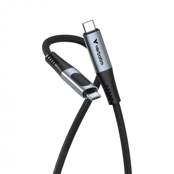 Verbatim Sync & Charge USB C na USB C 100W displej 120 cm, 1,2 m, USB C, USB C, USB 2.0, 0,48 Gbit/s, čierna