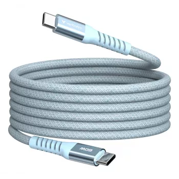 Verbatim Sync & Charge magnetický kábel – 60 W USB-C na USB-C 120 cm modrá