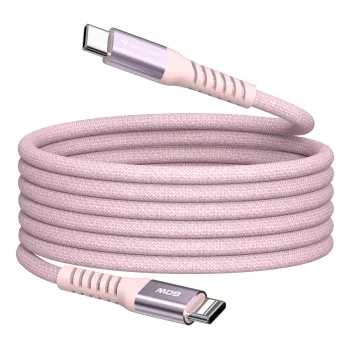 Verbatim Sync & Charge magnetický kábel – 60 W USB-C na USB-C, 120 cm, ružová