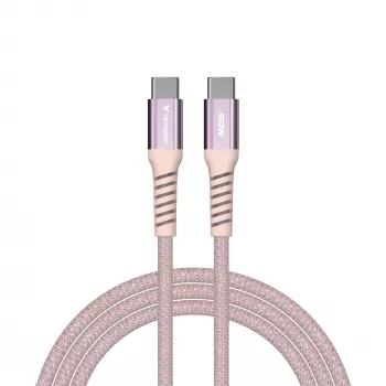 Verbatim Sync & Charge magnetický kábel – 60 W USB-C na USB-C, 120 cm, ružová