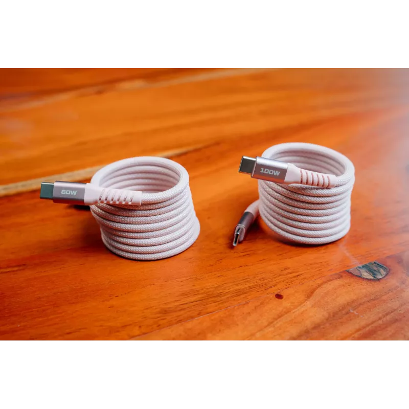 Verbatim Sync & Charge magnetický kábel – 60 W USB-C na USB-C, 120 cm, ružový