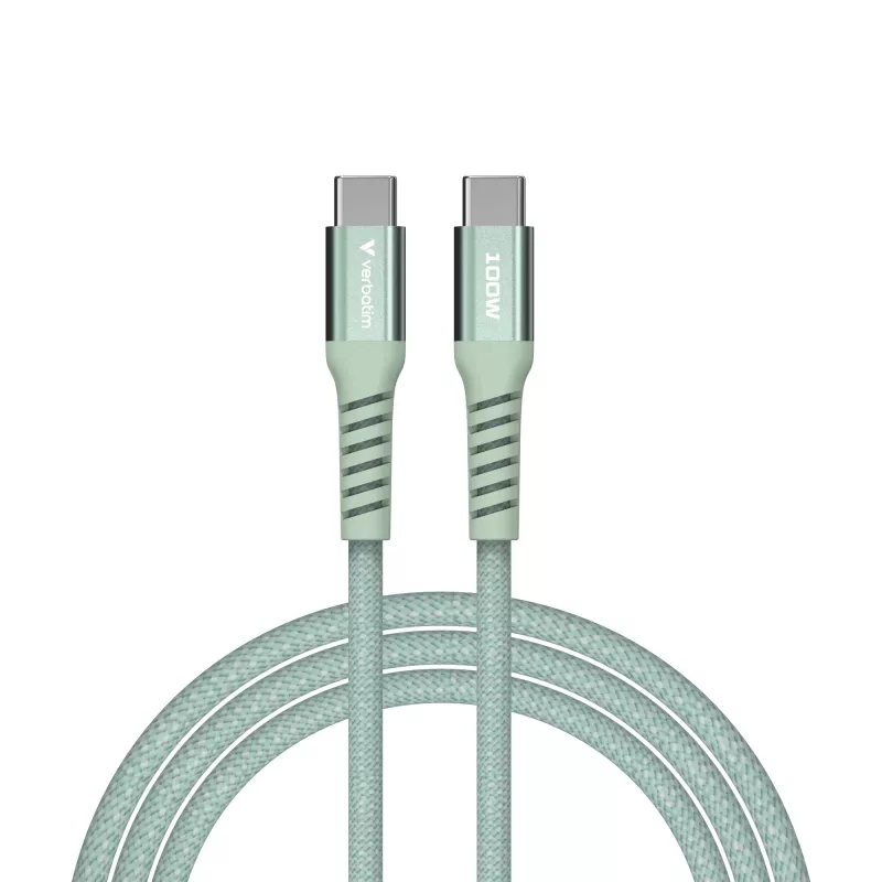 Verbatim Sync & Charge magnetický kábel – 100W USB-C na USB-C 120 cm zelený