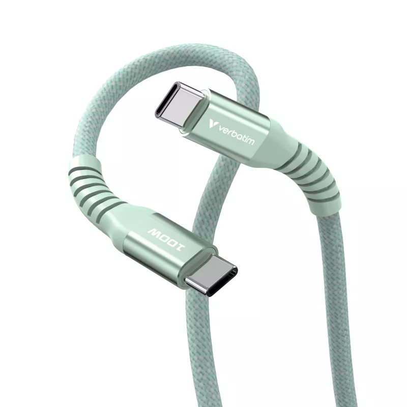 Verbatim Sync & Charge magnetický kábel – 100W USB-C na USB-C 120 cm zelený