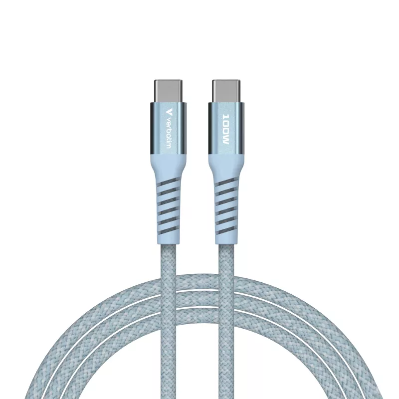 Verbatim Sync & Charge magnetický kábel – 100W USB-C na USB-C 120 cm modrý