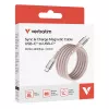 Verbatim Sync & Charge magnetický kábel – 100W USB-C na USB-C, 120 cm, ružový