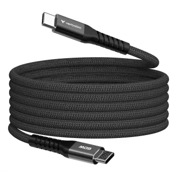 Verbatim Sync & Charge magnetický kábel – 60 W USB-C na USB-C, 120 cm, čierna