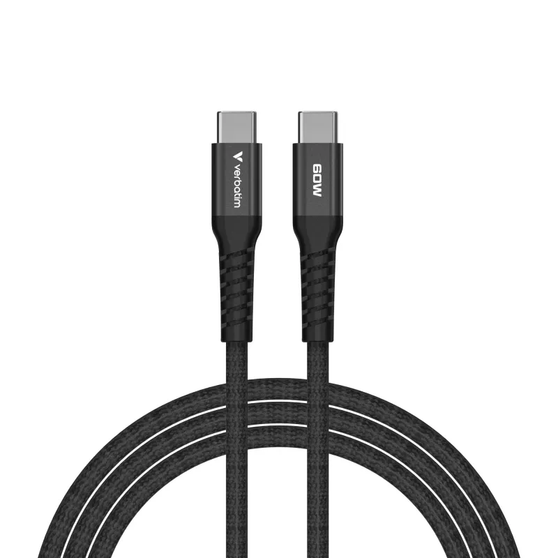 Verbatim Sync & Charge magnetický kábel – 60 W USB-C na USB-C, 120 cm, čierny