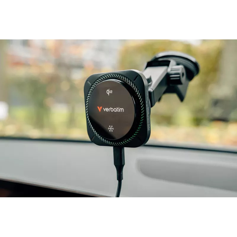 Verbatim Charge 'n' Drive Qi2 magnetická bezdrôtová autonabíjačka RGB