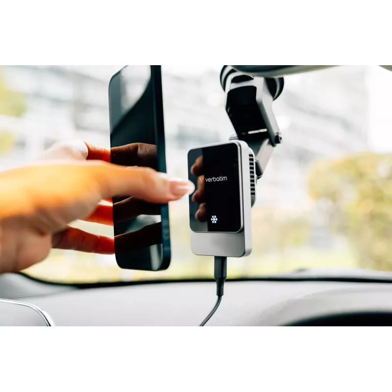 Verbatim Charge 'n' Drive magnetická bezdrôtová autonabíjačka, auto, USB, bezdrôtové nabíjanie, 1 m, čierna