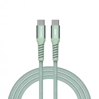 Verbatim Sync & Charge magnetický kábel – 60W USB-C na USB-C 120 cm zelená