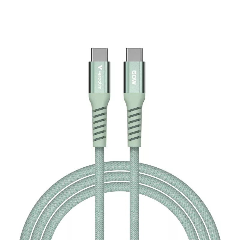 Verbatim Sync & Charge magnetický kábel – 60W USB-C na USB-C 120 cm zelený