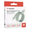 Verbatim Sync & Charge magnetický kábel – 60W USB-C na USB-C 120 cm zelený