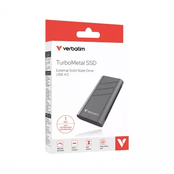 Verbatim TurboMetal SSD USB4 1TB USB Type-C USB4 Gen 2x2 strieborná