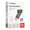 Verbatim Dual QuickStick USB kľúč 1 TB USB Type-A / USB Type-C 3.2 Gen 1 (3.1 Gen 1) sivý