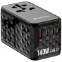 Verbatim UTA-10 140W GaN III univerzálny cestovný adaptér s 2 x USB-C PD 3.1 & QC 4+, 1 x USB-C PD 3.0 & 1 x USB-A QC 3.0 konektormi