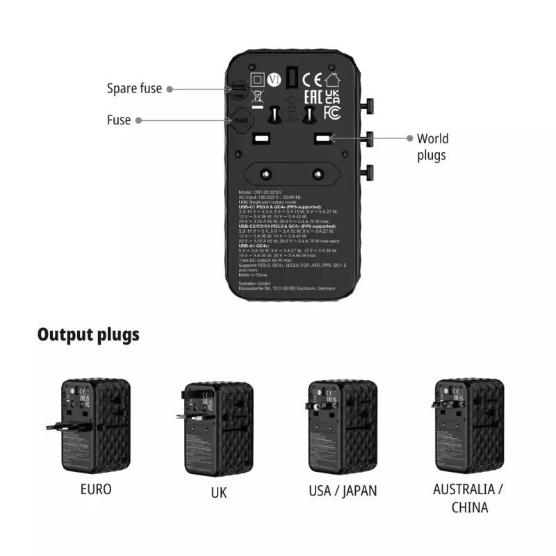 Verbatim Charge 'n' Travel Diamond 85W vyťahovací kábel CNT-02