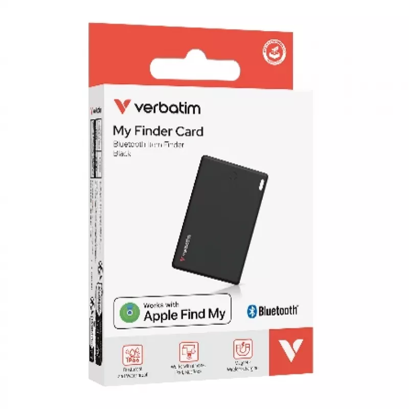 Verbatim My Finder Card Bluetooth lokátor predmetov 1 ks čierna, osobný, lokátor, čierna, odolný proti prachu, vodotesný, IP66, 1440 h