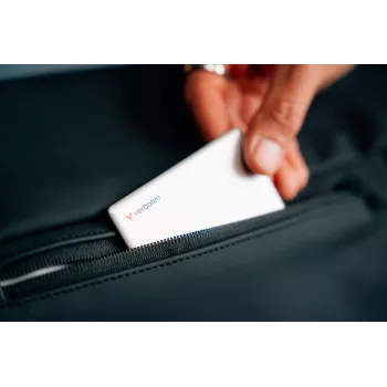 Verbatim My Finder Card Bluetooth lokátor predmetov balenie 1 ks strieborná, osobný, lokátor, strieborná, odolný proti prachu, vodotesný, IP66, 1440 h